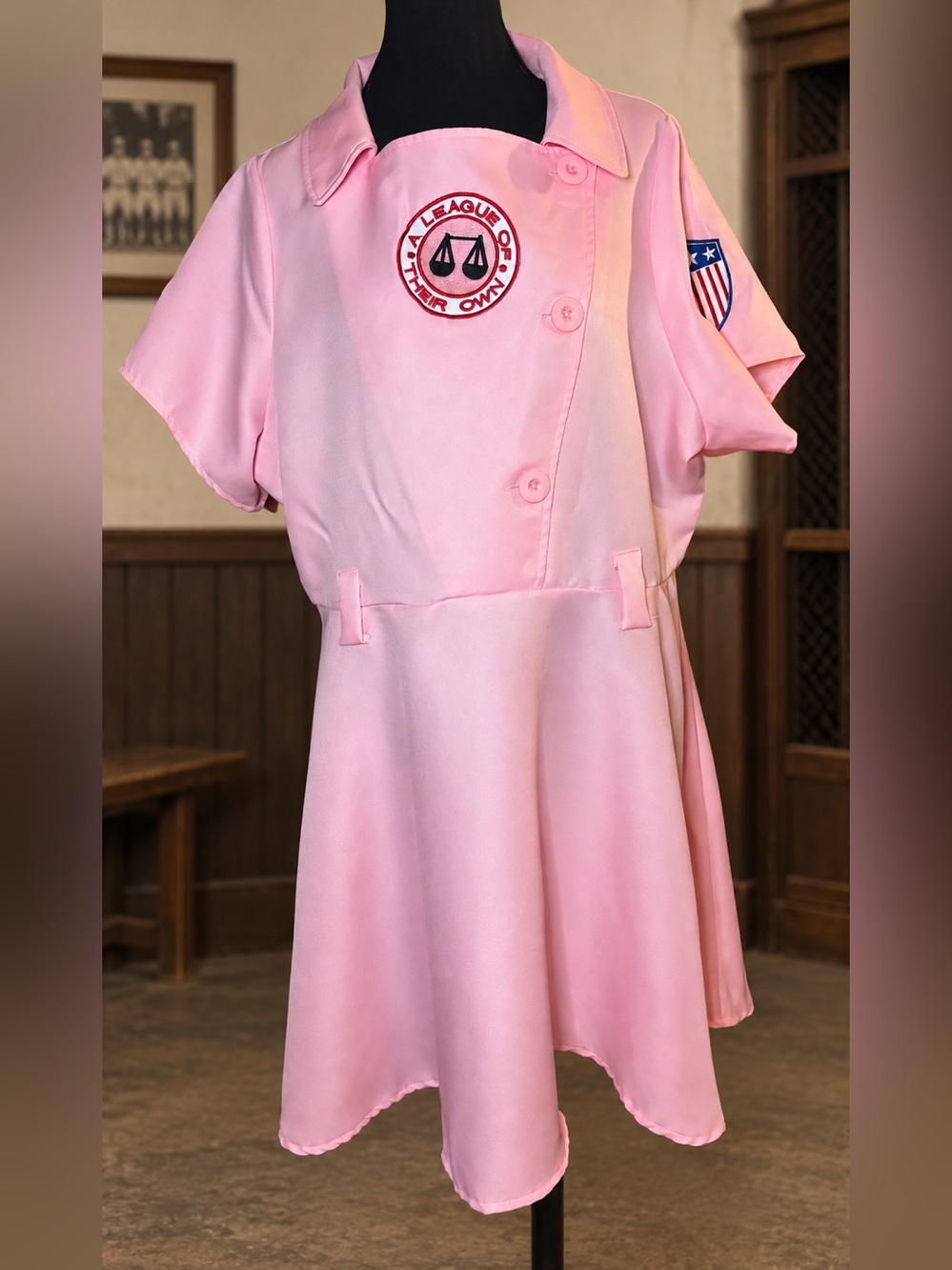 A League of Their Own Pink Baseball Costume Dress 2X Halloween Cosplay